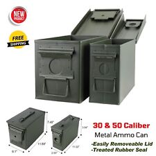 Military Metal Ammo Can 30 & 50 Caliber Air Tight Storage Box for Shotgun Rifle picture