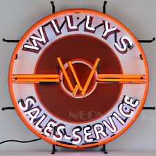 JEEP WILLYS SALES SERVICE NEON SIGN picture