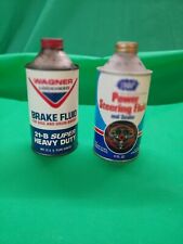 2 X VTG. Empty Cans Snap Power Steering Fluid & Wagner Brake Fluid picture