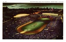 postcard Soldier Field and field Museum at night Grant Park Chicago 4312 picture