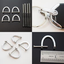 4pcs D-Ring Horseshoe U Buckles Key Ring Fob DIY Leather Craft - Chrome Silver picture