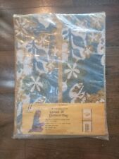 Nos Nip 1971 72 70s Garment bag deluxe blue green flowers Decor Mid Century Mcm picture