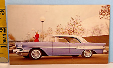 1957 Pontiac Super-Chief 4 Door Catalina in Sage Blue Postcard picture