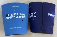 2 Blue Can Koozies Cup Holders Neoprene Microsoft Azure Branded Graphics picture