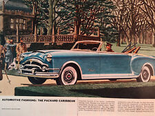 1953 Esquire Art Automotive Fashions Painting Leslie Staalburg PACKARD CARIBBEAN picture