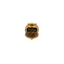 Phillips 66 15 Year Service Award Pin 10k Yellow Gold Enamel Screw Back picture