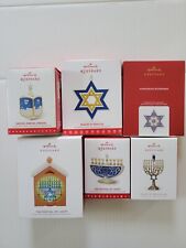 Lot of 6 Hallmark Ornaments for Hanukkah - Festival of Lights, Dreidel 2015-2020 picture