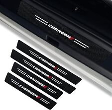 4Pcs For Dodge Charger Car Door Sill Protector Reflective Carbon Fiber Sticker picture