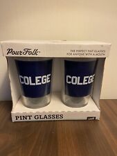 30 Watt Pour Folk College Pint Beer Glasses - Set of 2 - Barware picture