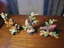(3) Three Danbury Mint The 12 Songbird Figurines Porcelain Birds Excellent Shape picture
