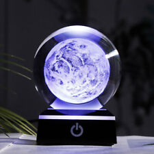  80mm Crystal Solar System Planet Globe 3D Laser Engraved Ball with Touch Switch picture