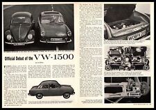 1961 Volkswagen 1500 Type 3 & VW Beetle Photos 2-Page Article Vintage Print Ad picture