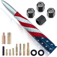 Car Truck Antenna with Valve Stem Caps American Flag Design, Universal Vehicle S picture