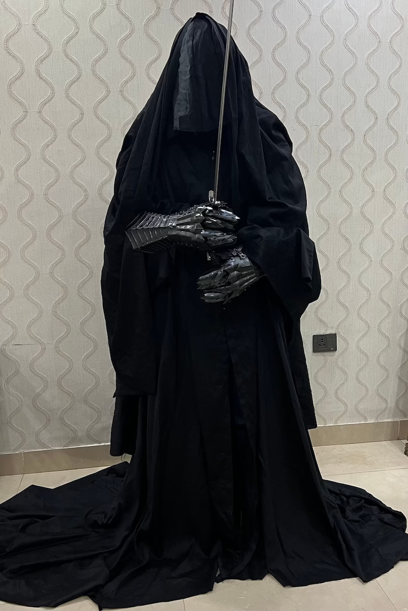 Halloween Ring Wraith Costume Nazgul Costume Black Cape Perfect Halloween Costum