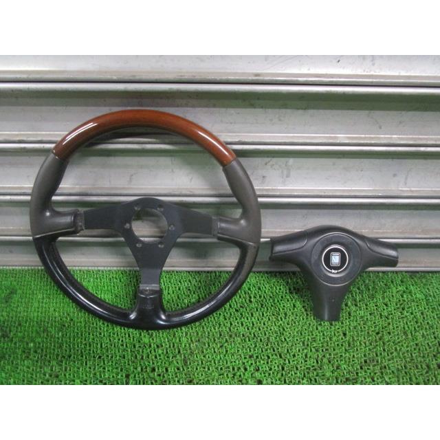 Acti Gd-Ha6 Aftermarket Steering Wheel Handle Nardi Black Woodgrain Leather Wood
