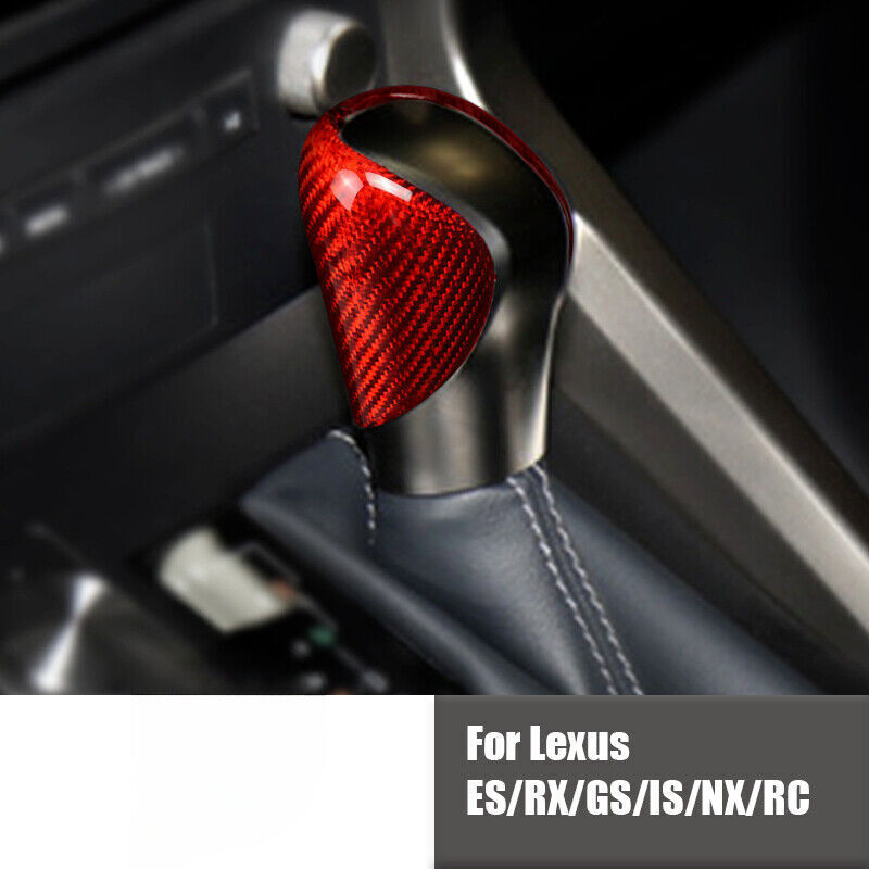 Real Red Carbon Fiber Gear Shift Knob Cover Trim For Lexus ES IS RX NX RC GS