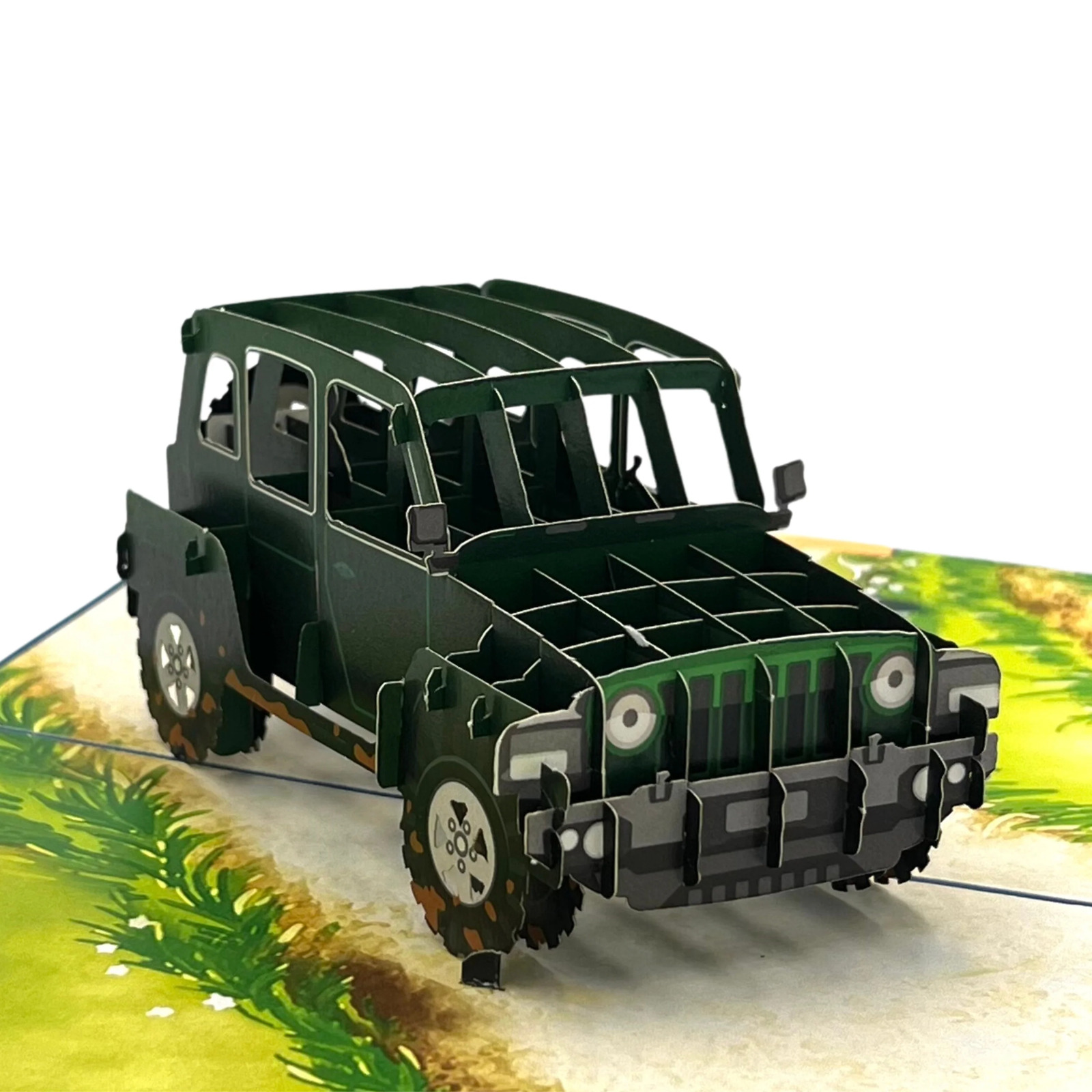 Pop Up Greeting Card - 3D Pop-Up Modern SUV Overland Jeep Off road