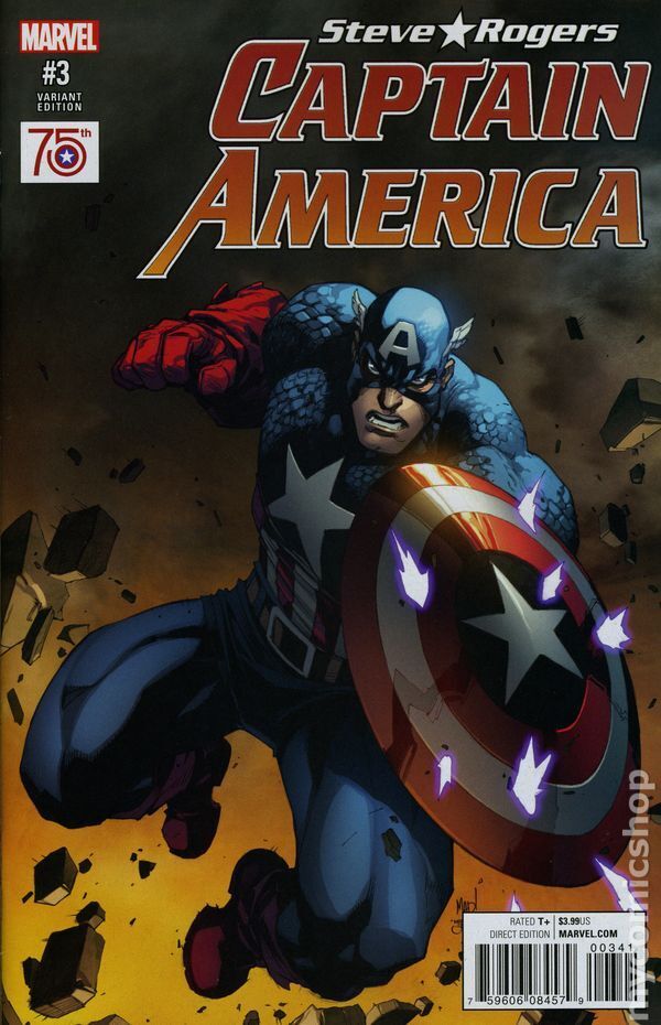 Captain America Steve Rogers #3D Madureira 1:50 Variant VF 2016 Stock Image