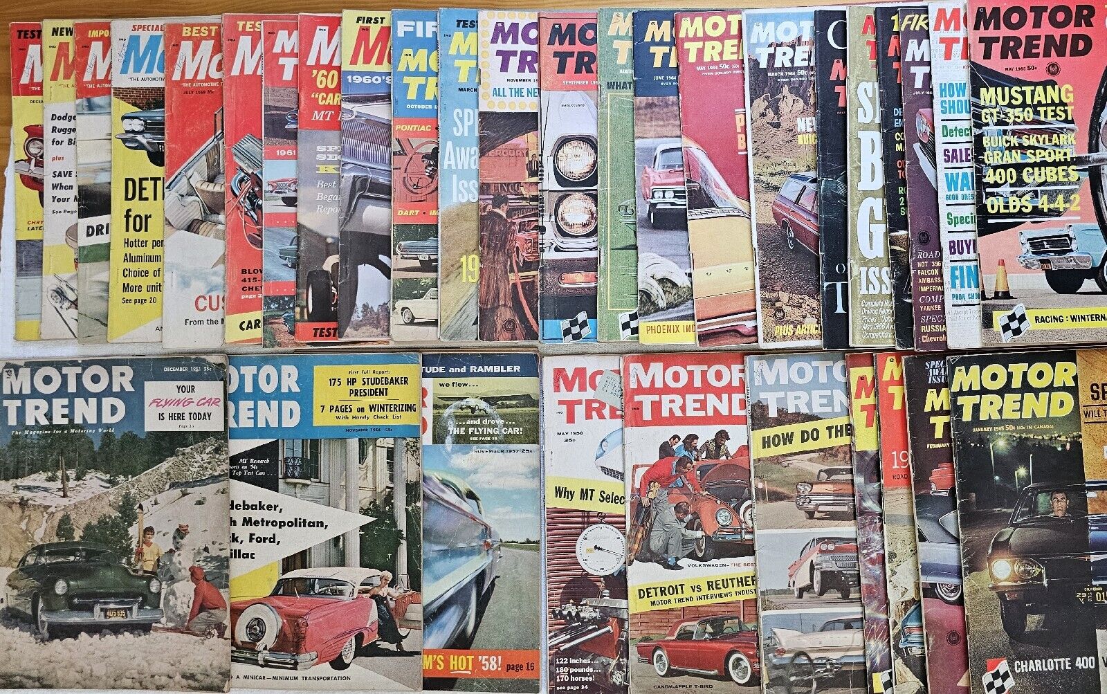 Vintage Lot of 34 Motor Trend Car Magazine 1951 to 1965 Special Issues Sportscar