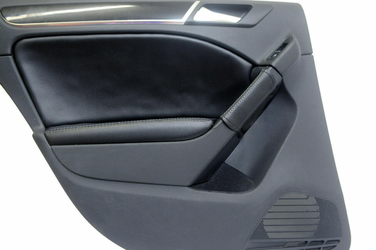 PVC Leather Insert Front Door Panel Cover Fits VW GTIMK6 10-14 Black Gray Stitch