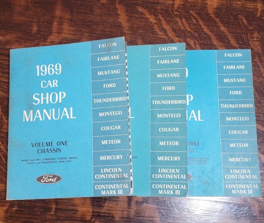 1969 ford car shop manual Volume 1- Chassis, 2- Engine,& 3- Electrical 