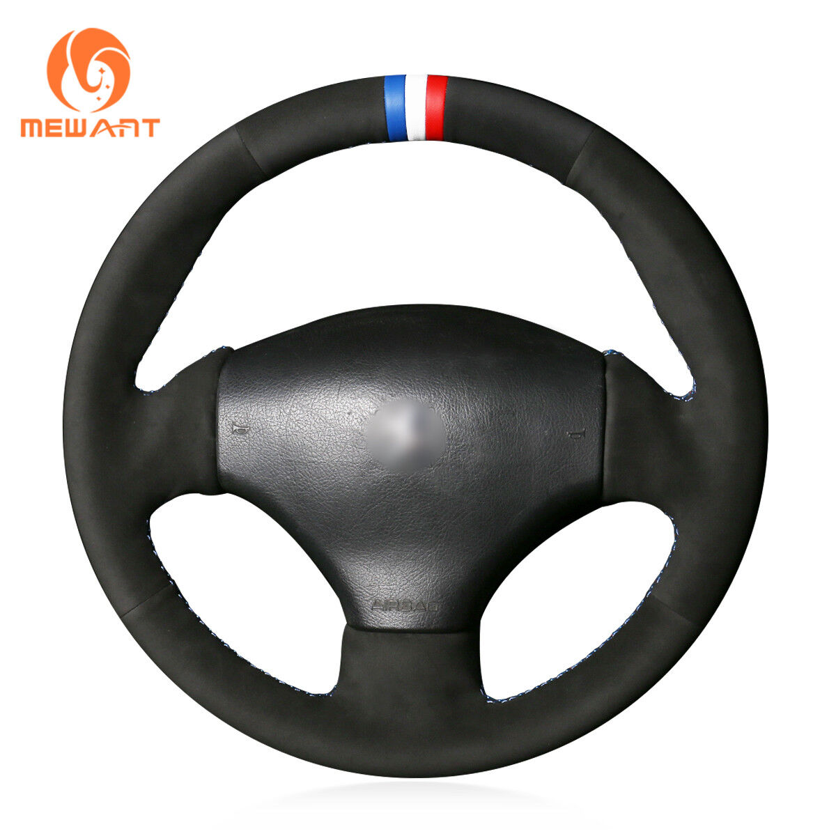 Top DIY Black Soft Suede Steering Wheel Cover for Peugeot 206 2003 206 CC 2005