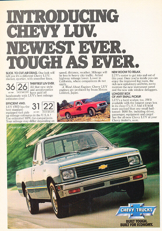 1981 Chevrolet Luv Pickup Truck Isuzu - Classic Vintage Advertisement Ad A99