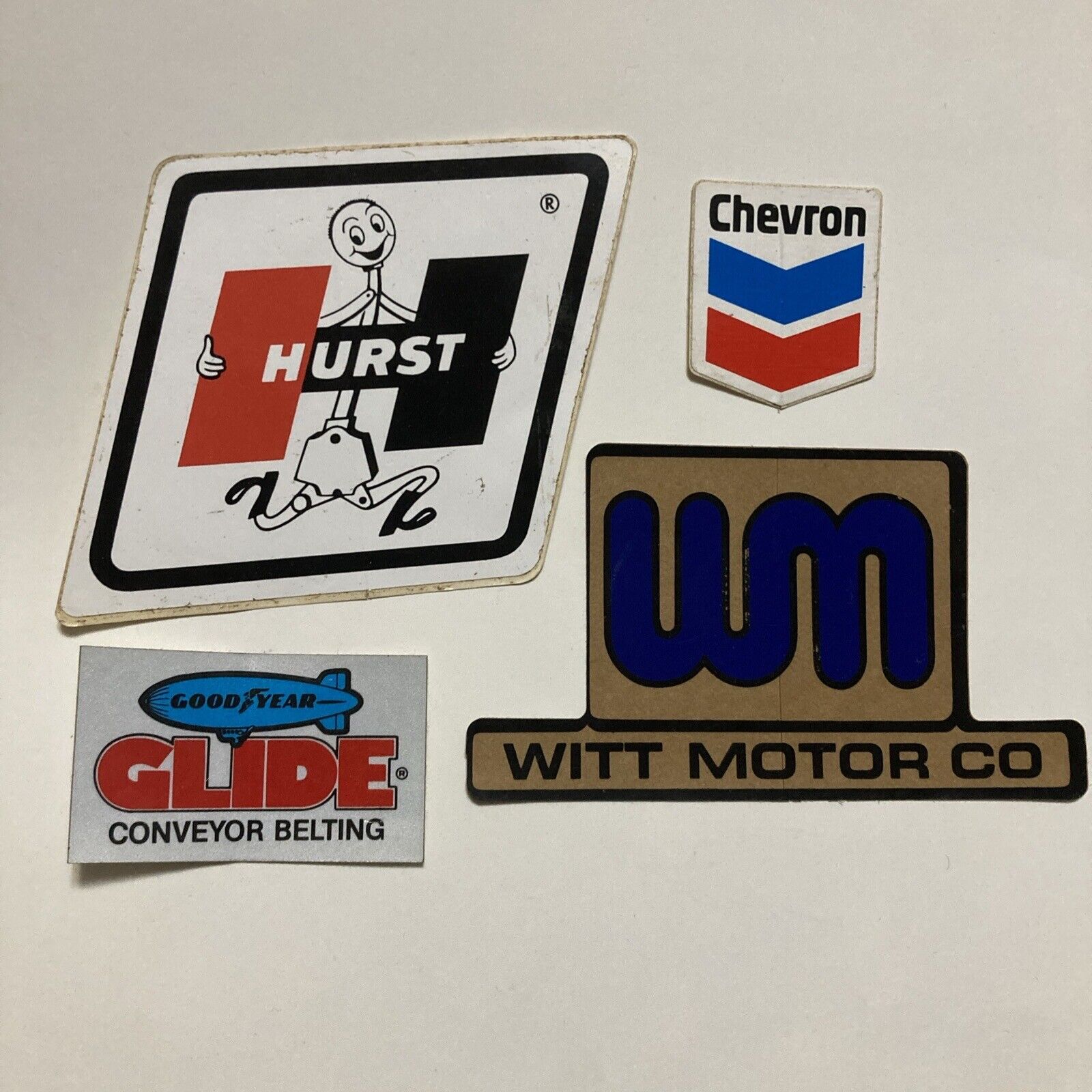4- Goodyear Hurst Chevron Witt Motor Co. Vintage Original Decal /Stickers 1980’s