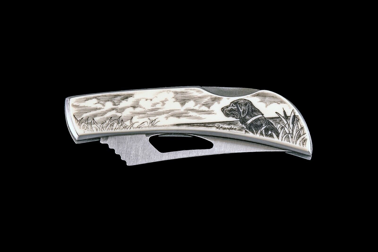 Black Lab Stainless Steel Silver Hawk Pocket Knife