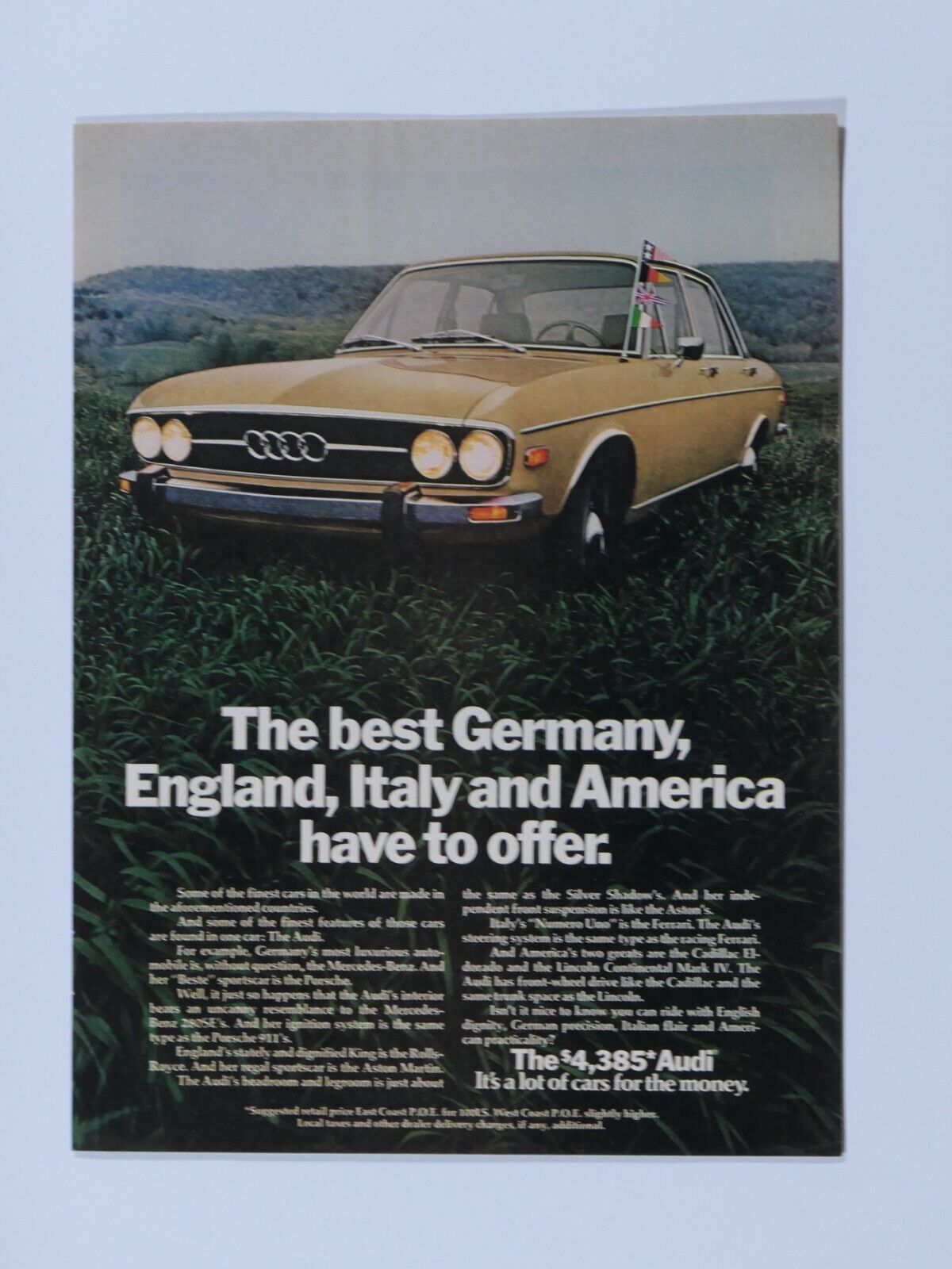 1973 Audi Sedan VTG  Best Germany England U.S. Have To Offer Original Print Ad