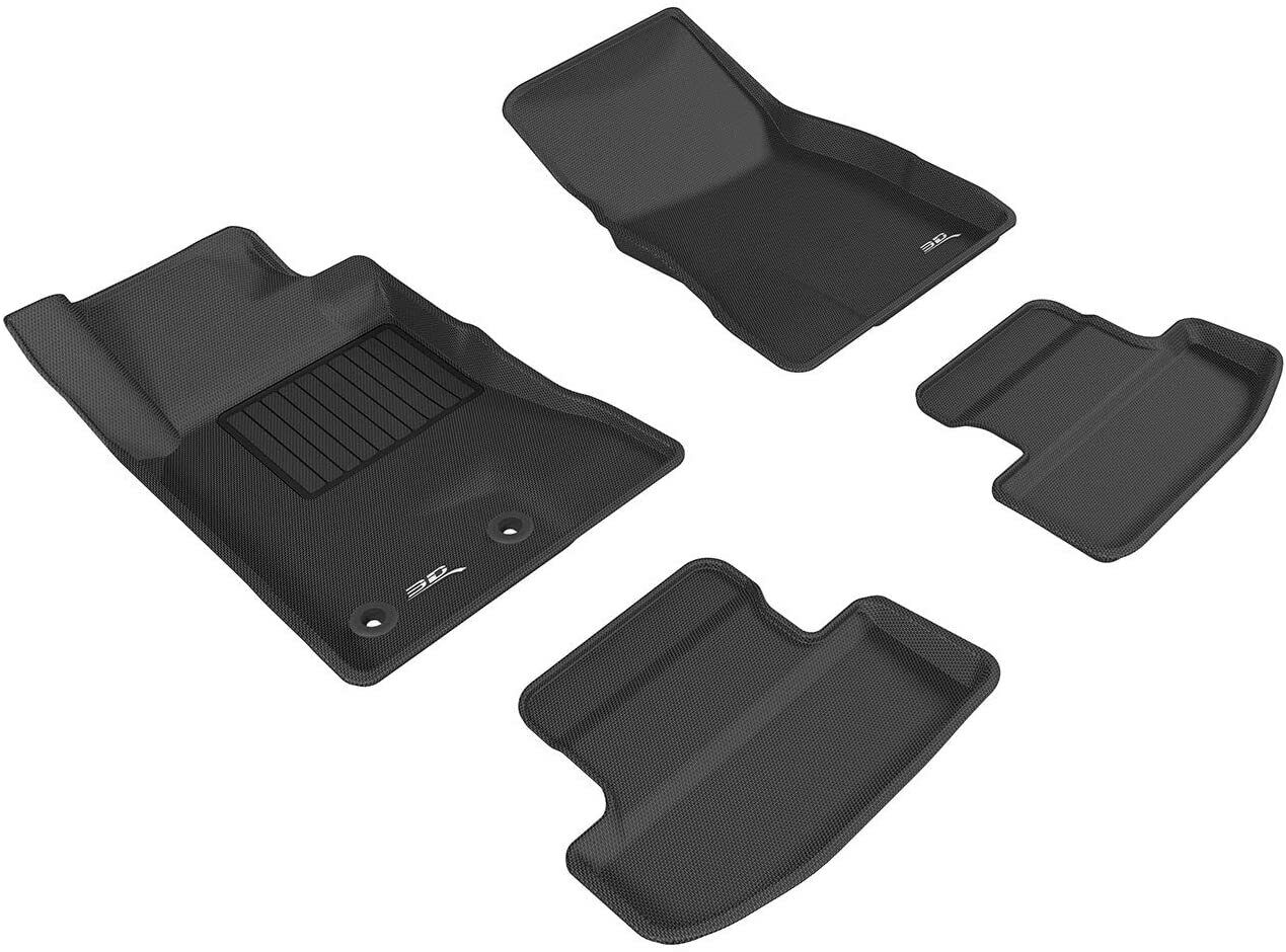3D MAXpider Kagu 1st and 2nd Row Floormats - Black for 2015 - 2020 Ford Mustang