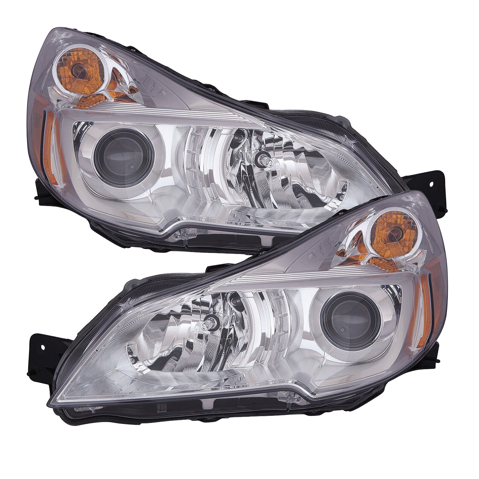 Headlight Chrome Halogen Left And Right Set For 2013-2014 Subaru Outback