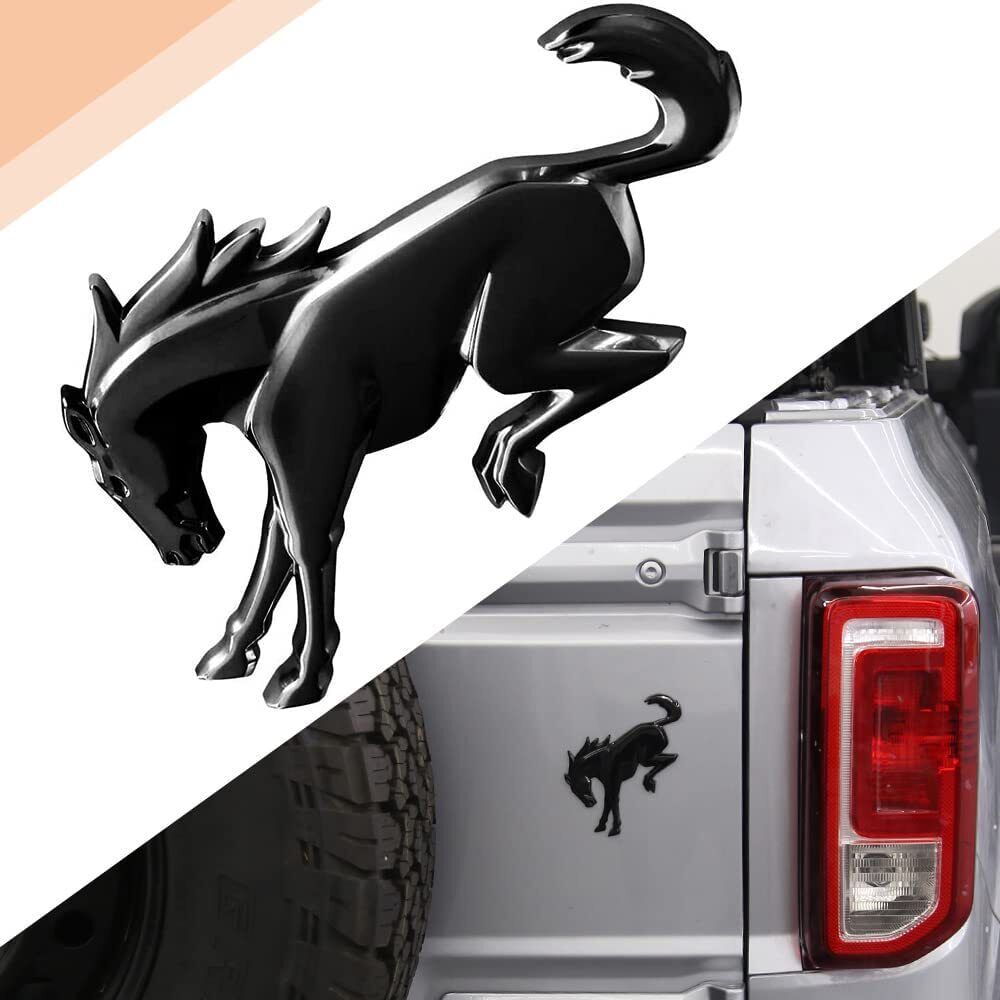 BLACK Bucking Bronco Tailgate Emblem for 2021-2023 Ford Bronco