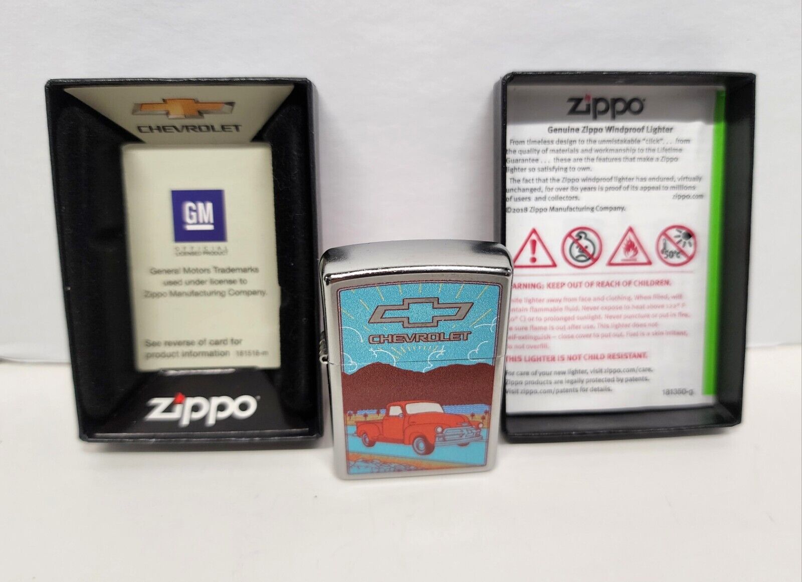 ZIPPO Lighter Windproof GM Chevrolet Retro Old Chevy Red Truck 