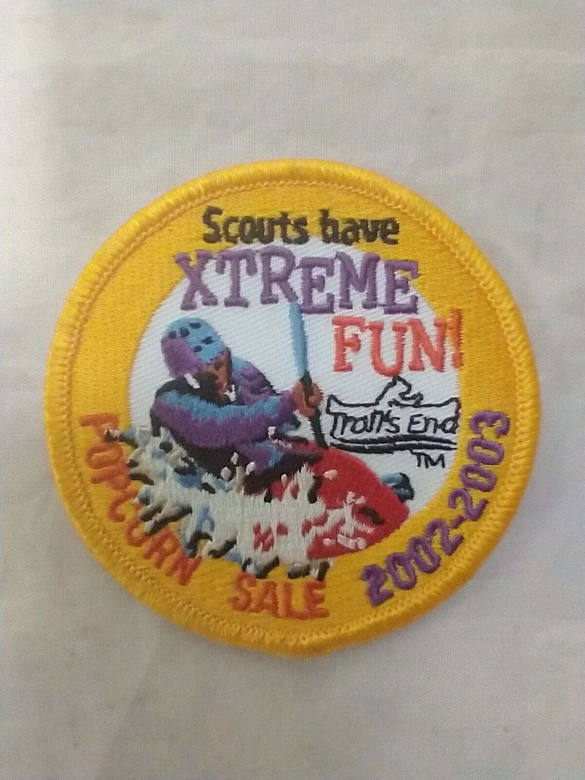 2002-2003 Popcorn Sale Embroidered Patch BSA \'Scouts Have Xtreme Fun\'