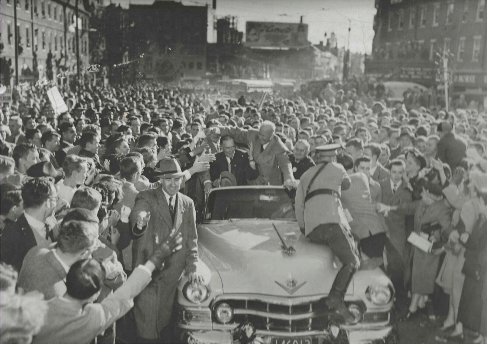 Car Damaged By Boston Well Wishers In Eisenhower\'s First Campaign