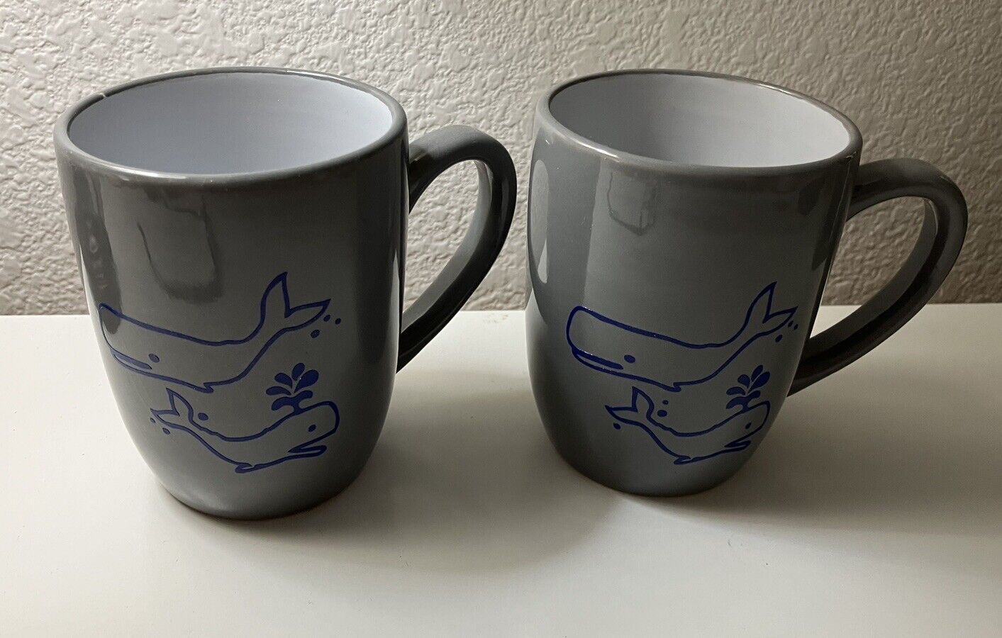 Set Of Two Custom Designed Whale Mugs 