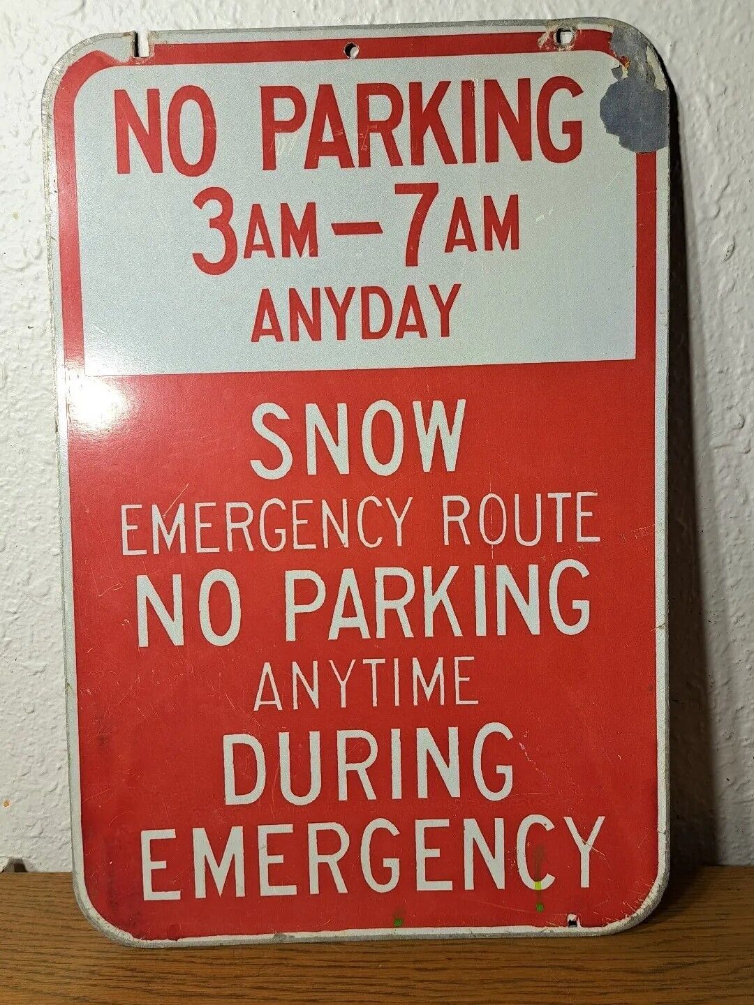 Double sided Snow Emergency Route No Parking Metal Street/Road Sign 12x18 #29