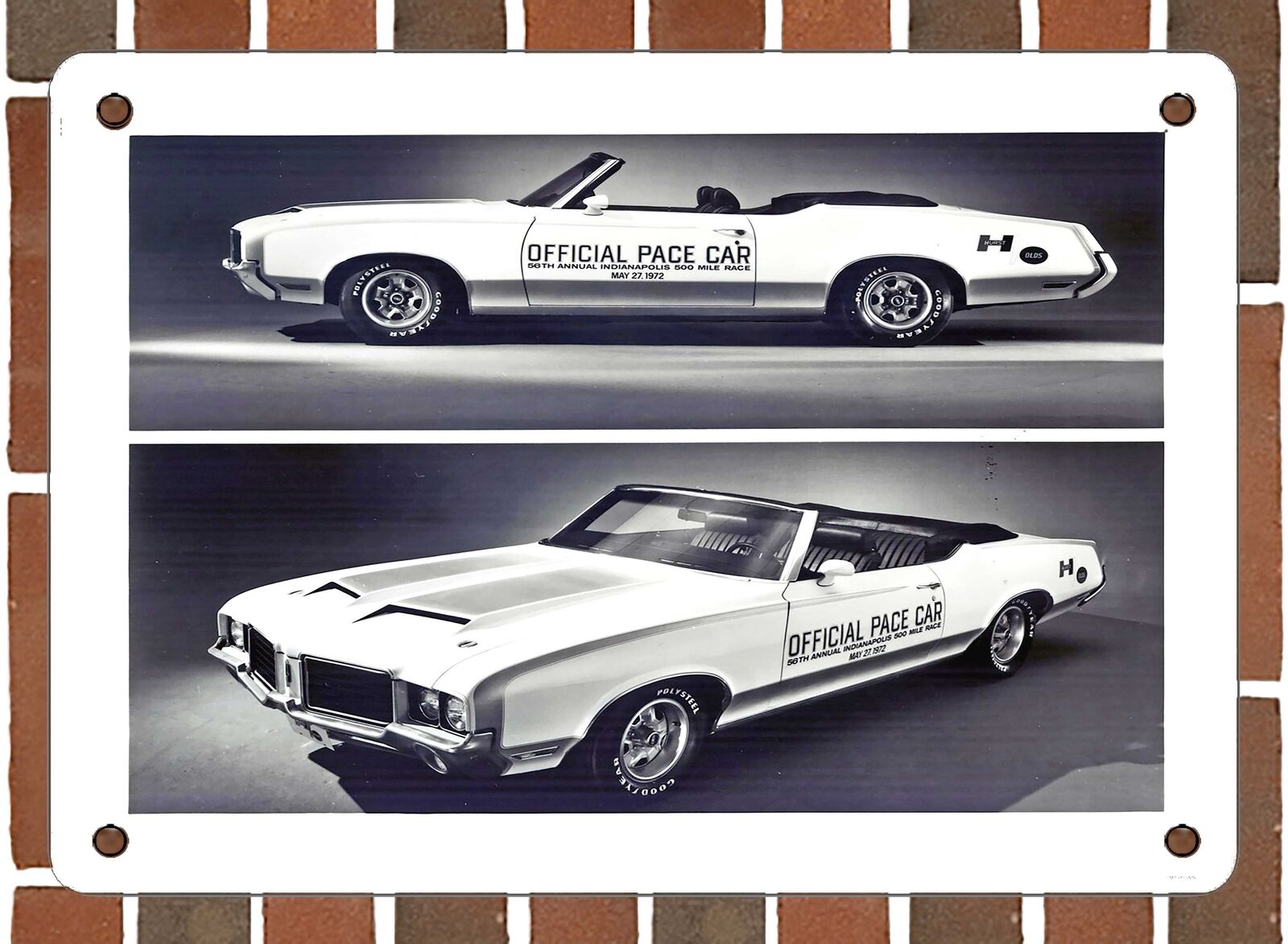METAL SIGN - 1972 Oldsmobile Hurst-Olds Indy 500 Pace Car - 10x14 Inches