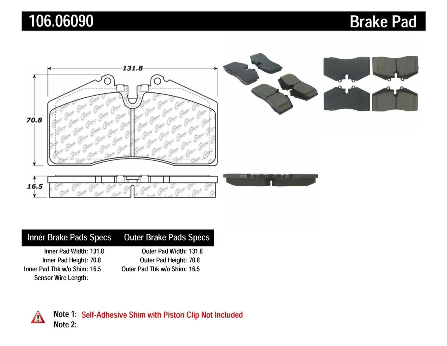 Disc Brake Pad Set-Turbo Front,Rear Centric 106.06090
