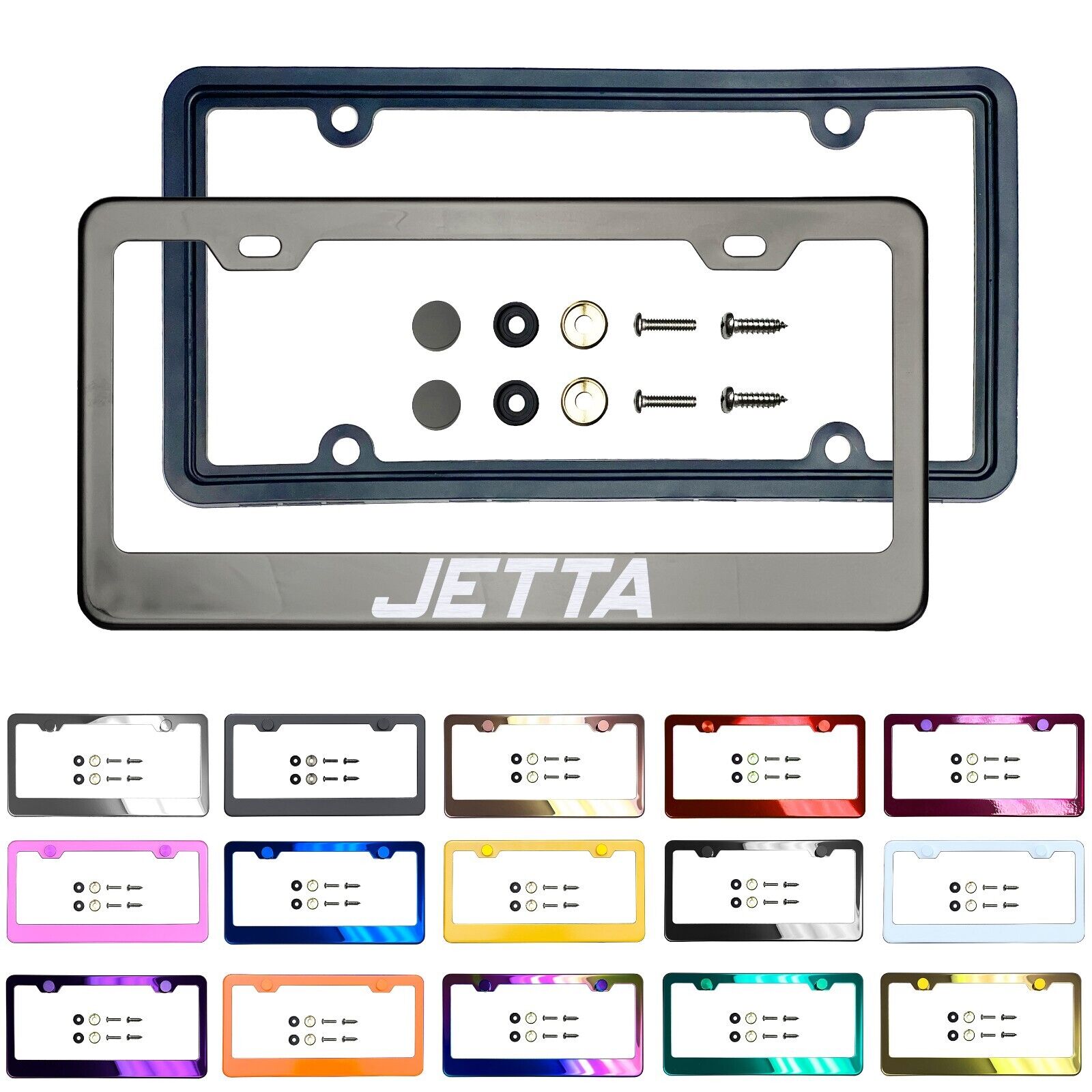 New Customize Stainless Steel License Frame Silicone Guard Fit Volkswagen Jetta
