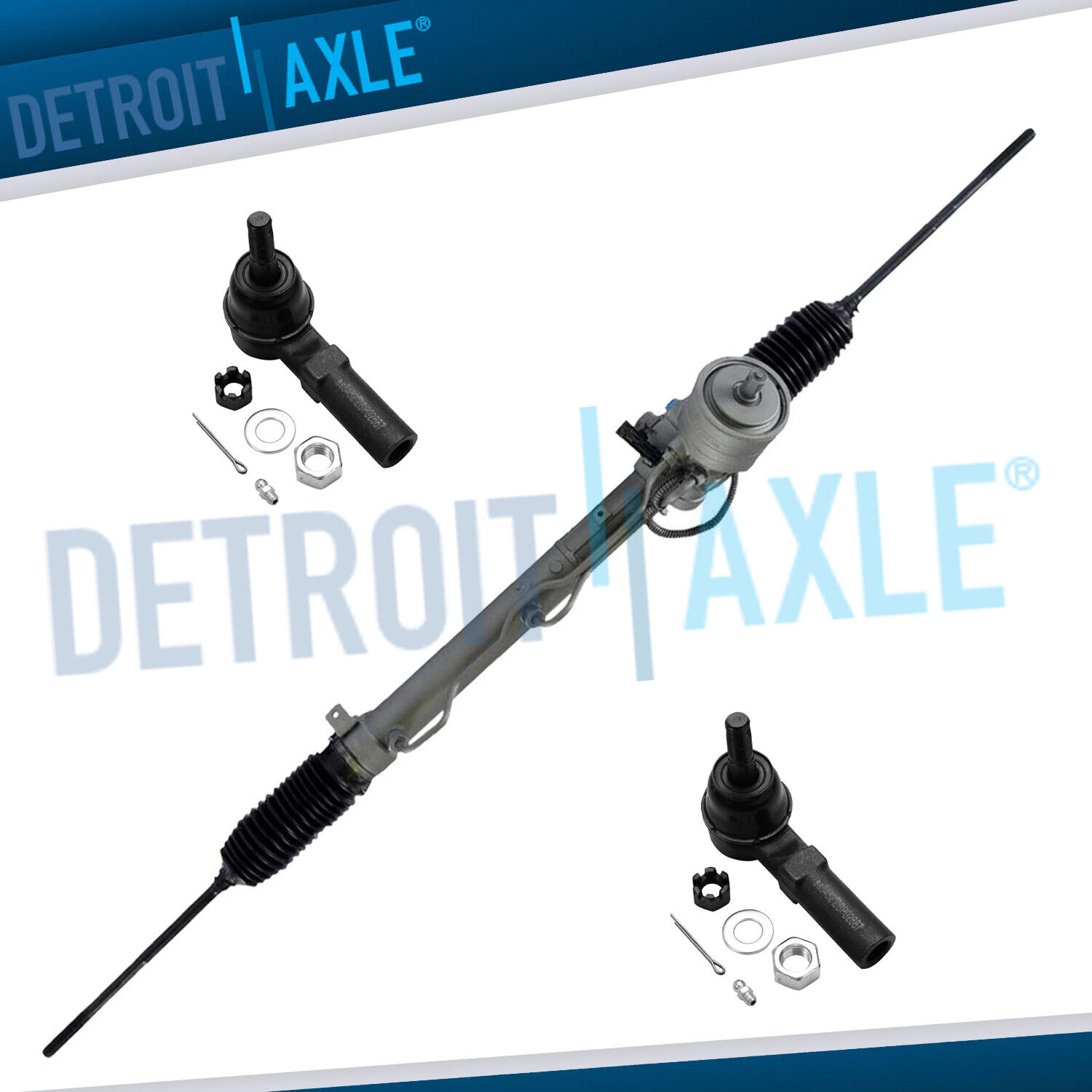 Front Complete Rack and Pinion + Outer Tie Rod for Cadillac DTS Buick Lucerne
