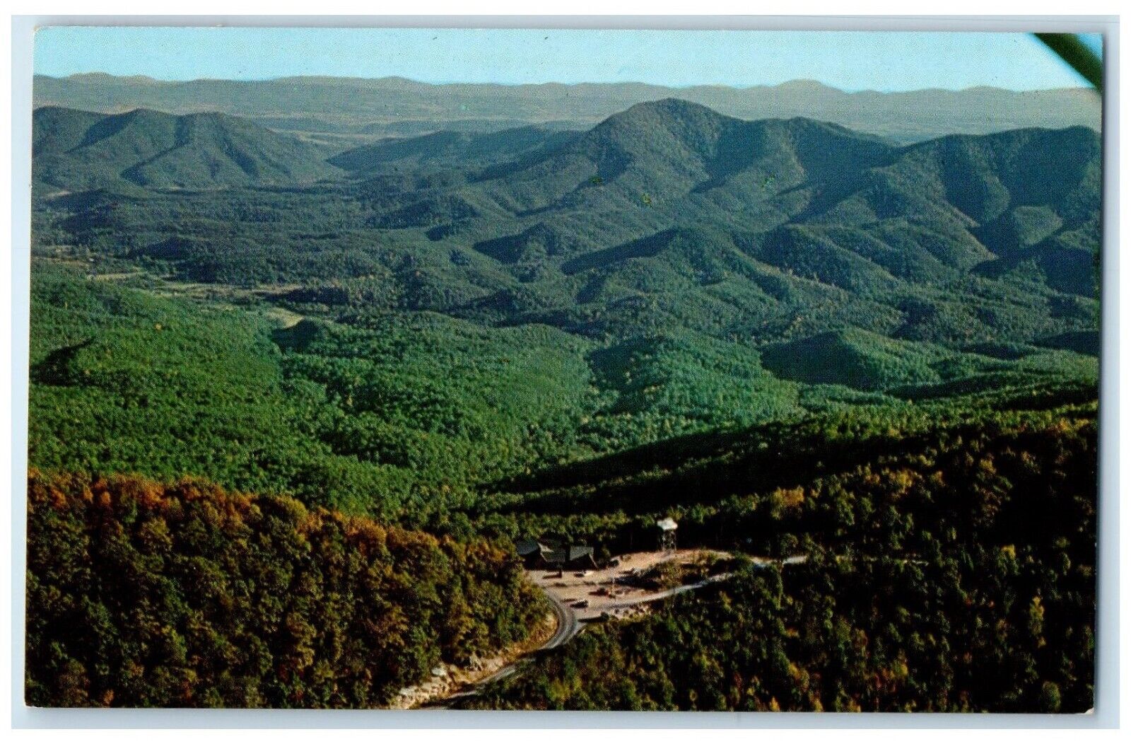 1966 Big Walker Lookout Center Crosses Bug Walker Mountain Wytheville Postcard