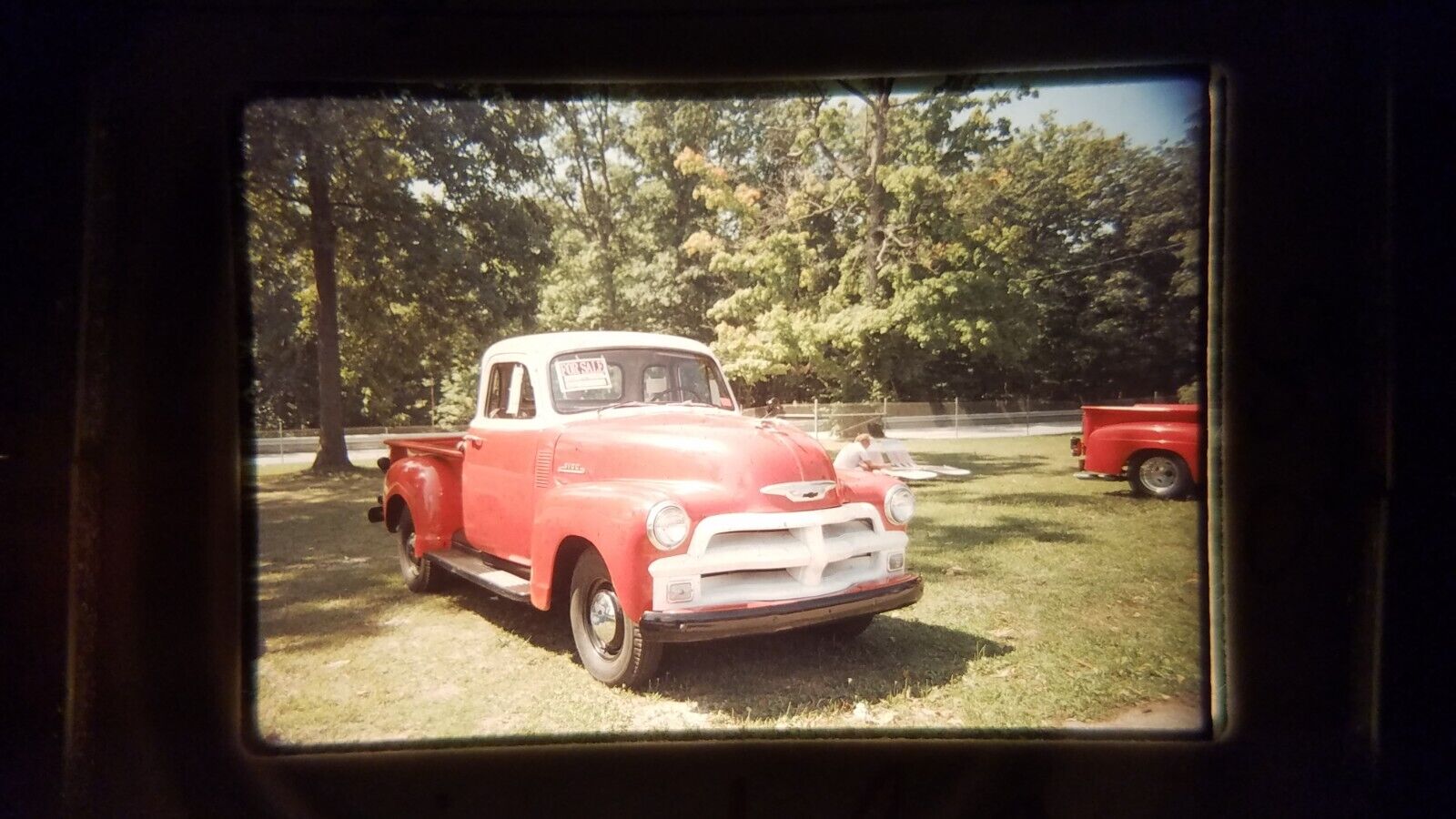 8809 35MM SLIDE Photo 1ST SERIES 55 CHEVY PICKUP MARION IND 8/91