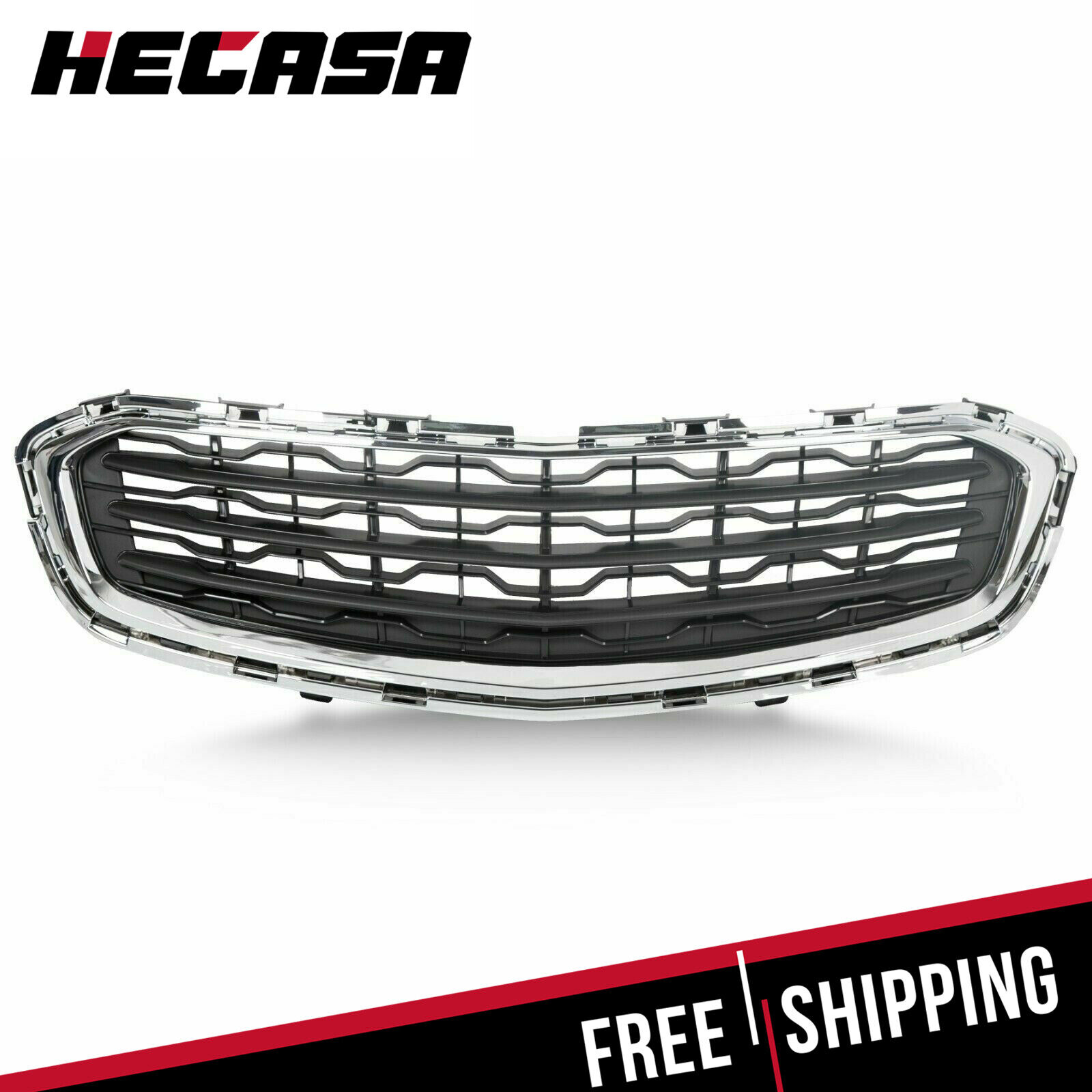 For 2015 Chevrolet Chevy Cruze Black Front Lower Grille Assembly Chrome Molding