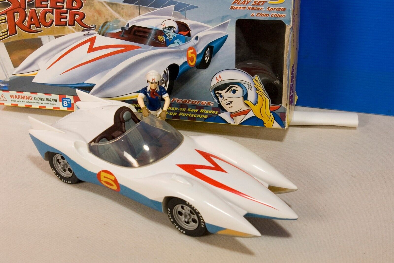 Speed Racer Play Set, realistic heros & large car  (15 in ) with  Box,
