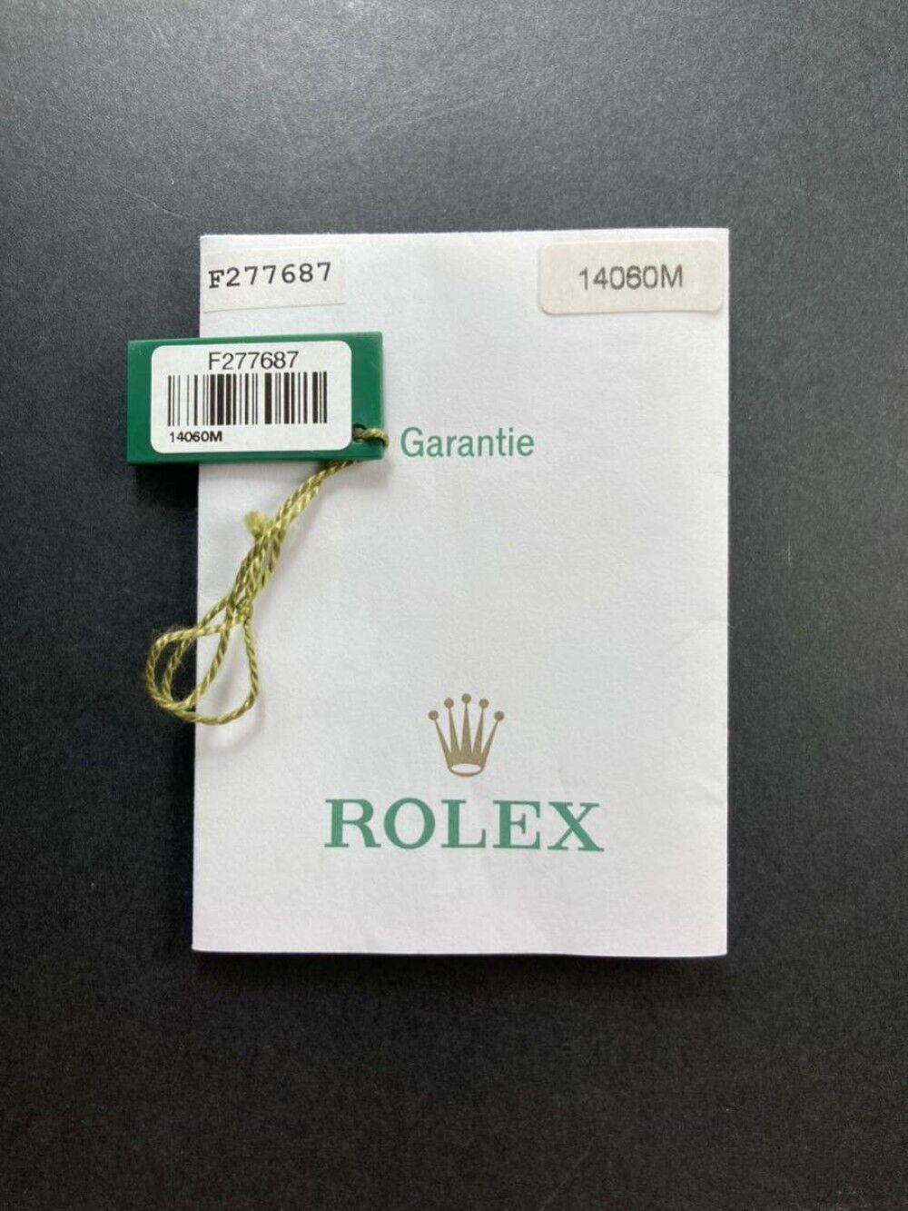 Rolex Guarantie Paper 14060M F Serial for Submariner 2003-2004