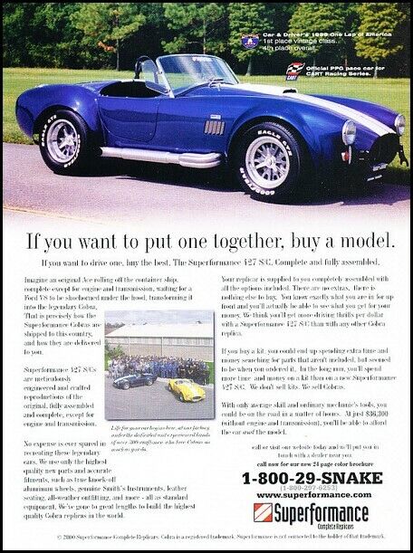 2001 Superformance Snake Cobra Original Advertisement Print Art Car Ad J762A