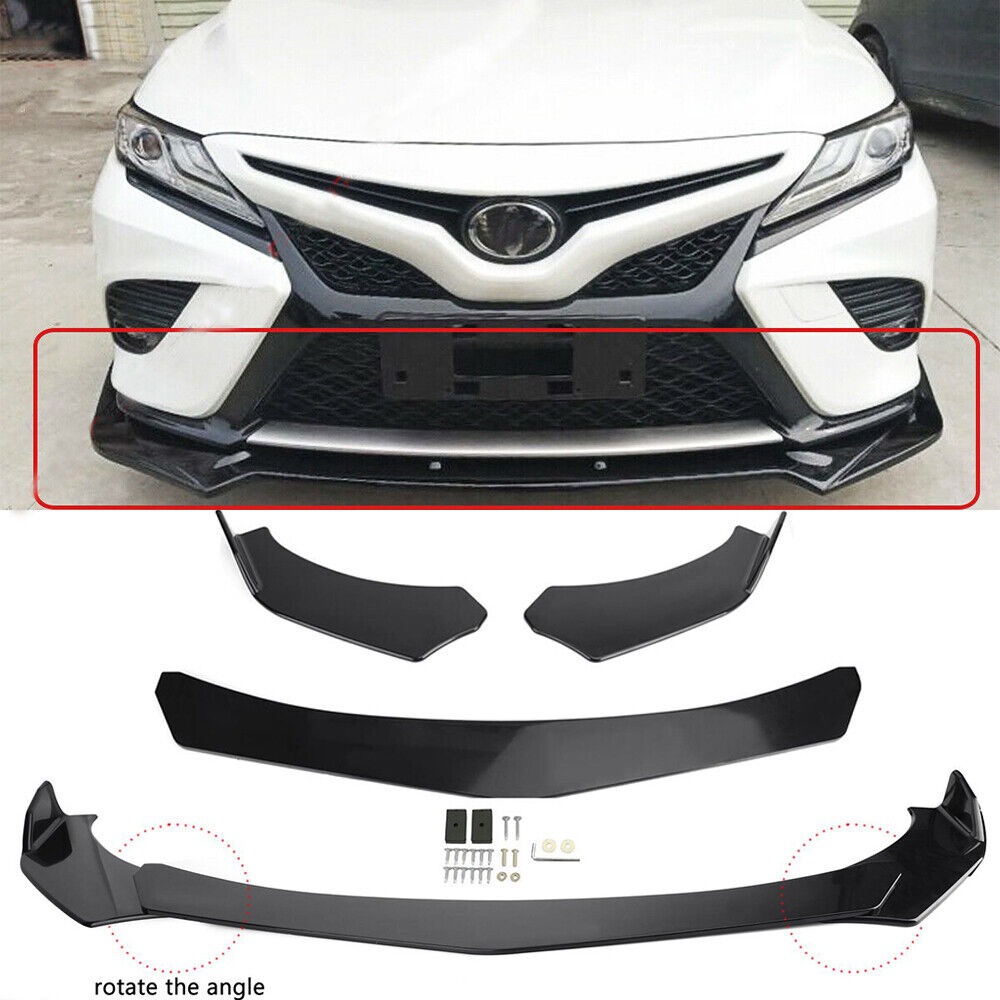 For Toyota Camry SE XSE Front Bumper Spoiler Lip Splitter Body Kit Glossy Black