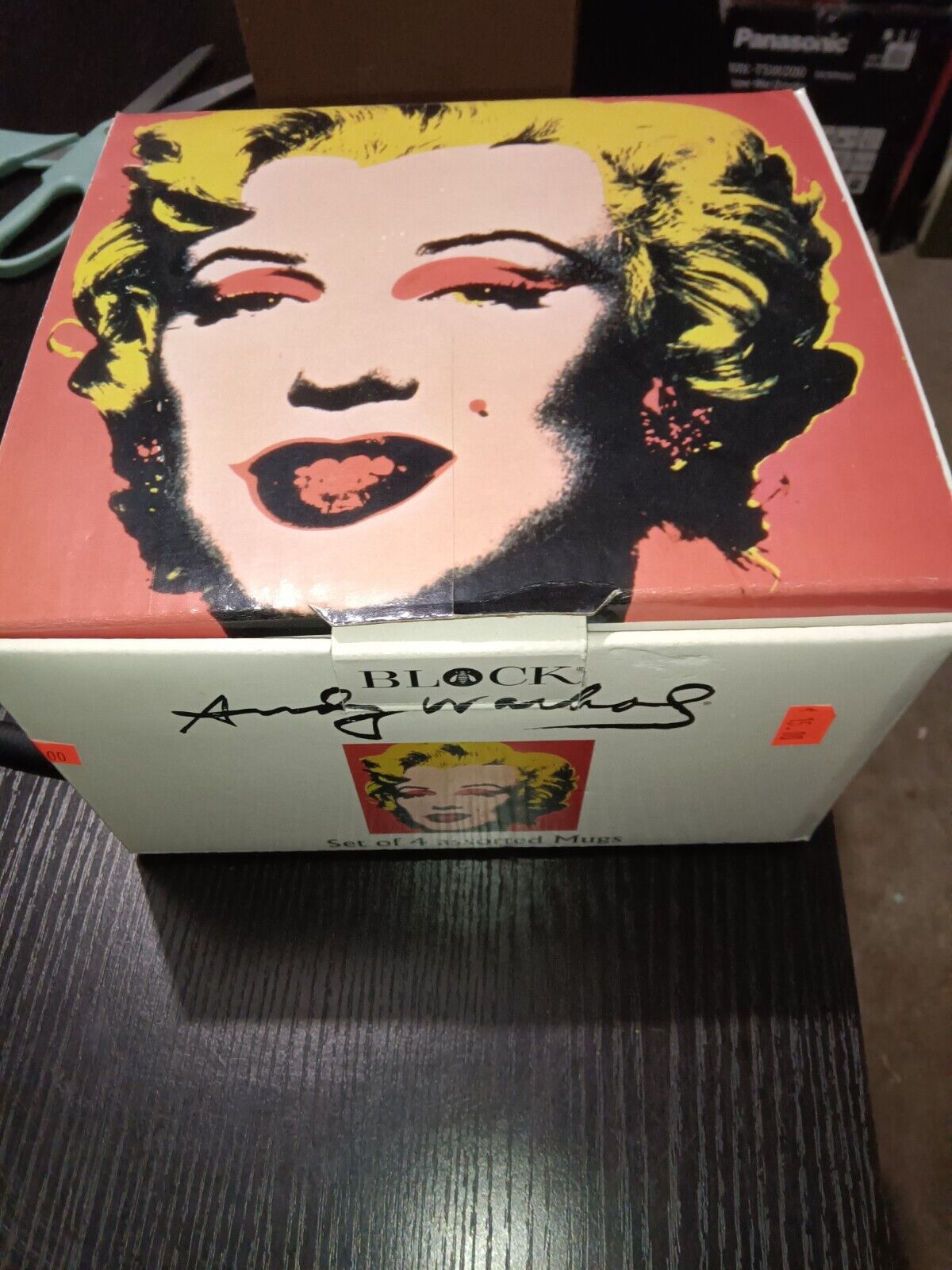Andy Warhol Marilyn Monroe Pop Art  Set of 4 Coffee Tea Mugs Vintage 1997 Block